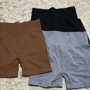 Set of Three High-Waisted Biker Shorts